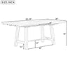 Extendable  Retro Style Rectangular Dining Table with 18