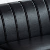 83.46'' Black PU Rolled Arm Chesterfield Three Seater Sofa.