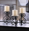 Scrolled Metal Candle Stand Set