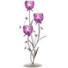Purple & Silver Three-Flower Candle Holder