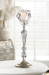 Crystal Flower Tall Candle Stand - 14 inches