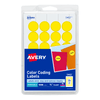 Avery Print/Write Self-Adhesive Removable Labels  0.75 Inch Diameter  Yellow  1 008 per Pack (5462)