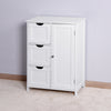 White Floor Storage Cabinet with 3 Large Drawers and 1 Adjustable Shelf