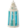 Blue Glass Lighthouse Candle Lantern