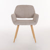 Fabric Upholstered Side Dining Chair with Metal Leg(Beige fabric+Beech Wooden Printing Leg),KD backrest