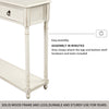 Console Table Sofa Table with Drawers and Long Shelf (Antique White)