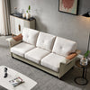 Living Room Furniture Linen Fabric Faux Leather with Wood Leg 2+3 Sectional (Beige)