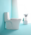 15 1/8 Inch 1.1/1.6 GPF Dual Flush 1-Piece Elongated Toilet with Soft-Close Seat - Gloss White  23T02-GW
