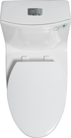 15 1/8 Inch 1.1/1.6 GPF Dual Flush 1-Piece Elongated Toilet with Soft-Close Seat - Gloss White  23T02-GW