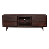 64 Inch TV Cabinet with 4 Drawers and Wooden Frame, Walnut Brown