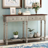 Console Table Sofa Table with Storage for Entryway with Drawers and Shelf (Antique Grey)