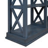 Console Table with 3-Tier Open Storage Spaces and “X” Legs, Narrow Sofa (Navy Blue)