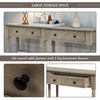 Console Table Sofa Table with Two Storage Drawers and Bottom Shelf  (Grey Wash)