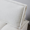 Lazy sofa ottoman with gold wooden legs teddy fabric (White)