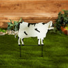Corrugated Metal Garden Stake - Cow