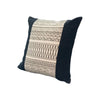 18 x 18 Square Cotton Accent Throw Pillow, Aztec Inspired Linework Pattern, Off White, Black