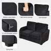 Pull Out Sofa Bed with USB Charging Port and 3-pin Plug,Sleeper Sofa Bed with Twin Size Mattress Pad,Loveseat Sleeper for Living Room,Small Apartment, Black