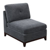 Modular Living Room Furniture Armless Chair Ash Chenille Fabric 1pc Cushion Armless Chair Couch Exposed Wooden base