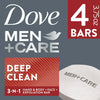 Dove Men+Care Men s Bar Soap  Deep Clean  3.75 oz 4 Bars