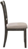 ACME Claudia II Side Chair (Set-2) in Fabric & Weathered Gray 71882
