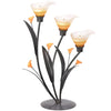 Three-Blossom Amber Lily Candle Holder