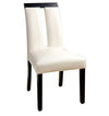 Set of 2 Chairs Black And White Leatherette Beautiful Padded Side Chairs Slit Back Design Kitchen Dining Room Furniture