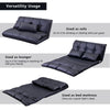 Orisfur. Lazy Sofa Adjustable Folding Futon Sofa Video Gaming Sofa with Two Pillows