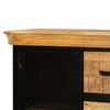 Home Office Cabinet with 3 Drawers and Metal Frame, Oak Brown and Black