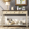 TREXM Console Table Sofa Table with Drawers for Entryway with Projecting Drawers and Long Shelf (Beige)