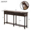 Console Table Sofa Table Easy Assembly with Two Storage Drawers and Bottom Shelf (Espresso)