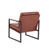 Red brown PU leather leisure black metal frame recliner chair for living room and bedroom furniture