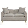 2 Piece Velvet Upholstered Sofa Sets,Loveseat and 3 Seat Couch Set Furniture with 2 Pillows and Golden Metal Legs for Different Spaces,Living Room,Apartment,Gray