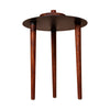 25.6 Inch Round Side Table with Rotatable Tray and Metal Top, Brown and Black