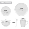 Miibox White Dinnerware Set, 20-Piece Service For 4，with Dinner Plates, Salad Plate, Bowls, Mugs and Teaspoons, Porcelain Durable for Christmas, Halloween, Wedding, Banquet