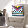 24 x 24 Square Cotton Accent Throw Pillow, Geometric Aztec Tribal Pattern, Multicolor
