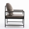 A&A Furniture,Modern Faux Leather Accent Chair with Black Powder Coated Metal Frame, Single Sofa for Living Room Bedroom, Gray