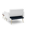 Recline Sofa Chair with Ottoman, Two Arm Pocket and Wood Frame include 1 Pillow, White (40.5”x33”x32”)