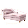 Modern Upholstery Chaise Lounge Chair with Storage Velvet (Pink)