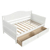 Twin Wooden Daybed with 2 drawers, Sofa Bed for Bedroom Living Room,No Box Spring Needed,White