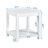 Simple white side table , 2-tier small space end table ,modern night stand, sofa table, side table with storage shelve