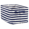 PE-Coated Fabric Bin Set with Blue Stripes - 9.5 inches
