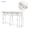 Console Table Sofa Table Easy Assembly with Two Storage Drawers and Bottom Shelf (Ivory White)