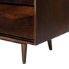 64 Inch TV Cabinet with 4 Drawers and Wooden Frame, Walnut Brown
