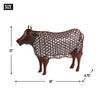 Open Geometric Frame Metal Cow Sculpture