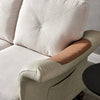 Living Room General Use Linen Fabric Faux Leather with Wood Leg Love Seat (Beige)