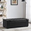 Faux Leather Upholstery Storage  Ottoman Bench Black