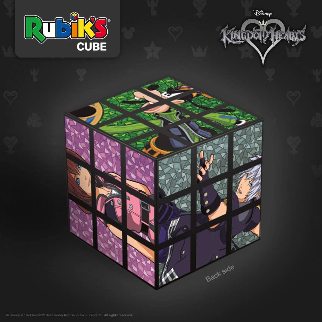USAOPOLY Disney Kingdom Hearts Rubik's Cube | Collectible Puzzle Cube Featuring Characters - Mickey Mouse, Donald Duck, Goofy, Riku, Sora, Kairi | Officially Licensed 3x3x3 Rubiks Cube Fashions for Home