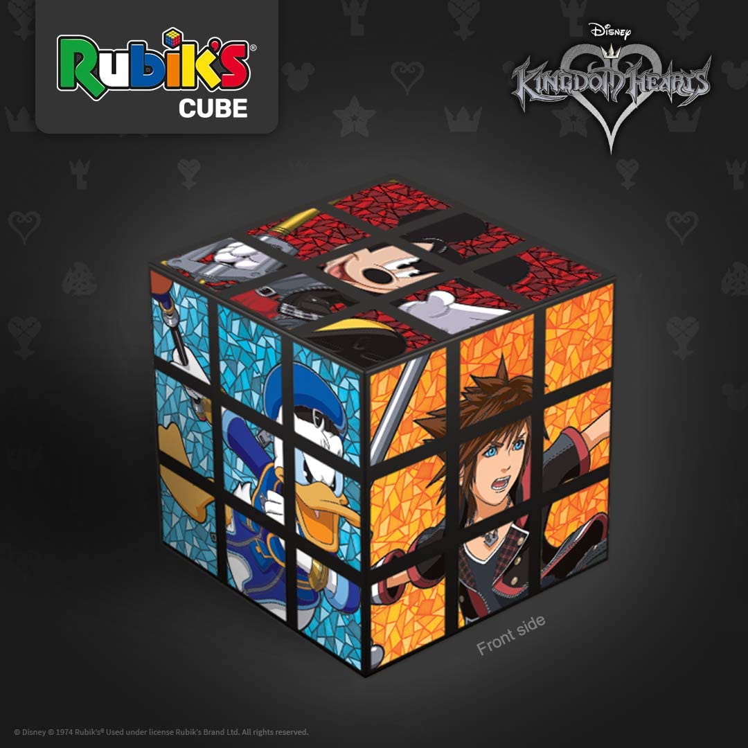 USAOPOLY Disney Kingdom Hearts Rubik's Cube | Collectible Puzzle Cube Featuring Characters - Mickey Mouse, Donald Duck, Goofy, Riku, Sora, Kairi | Officially Licensed 3x3x3 Rubiks Cube Fashions for Home
