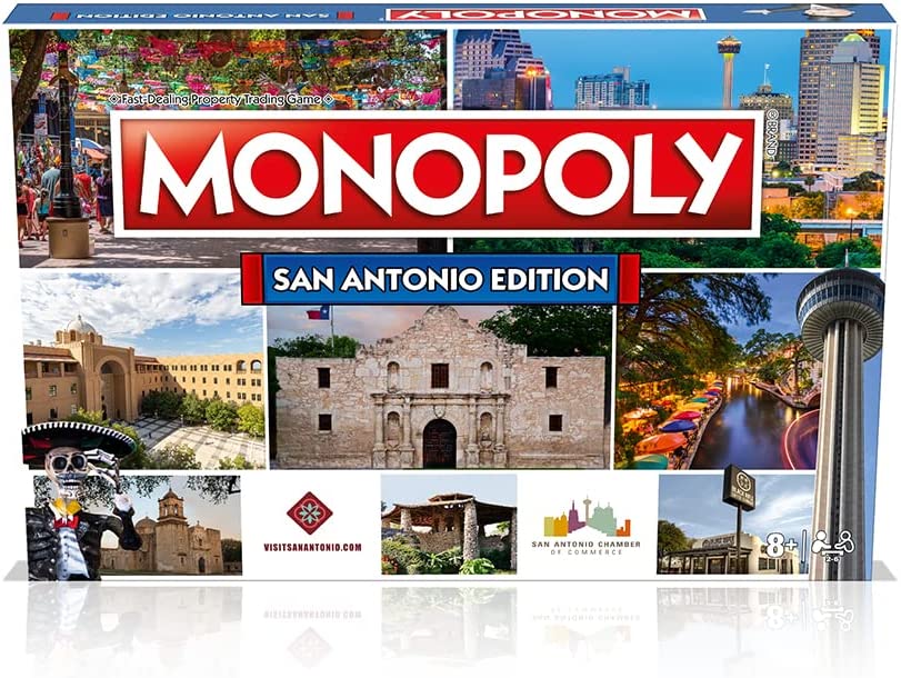 san antonio monopoly board game edition family game for ages 8 and up visit the monopoly store