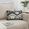 12 x 20 Rectangular Cotton Accent Lumbar Pillow, Classic Aztec Pattern, White, Black